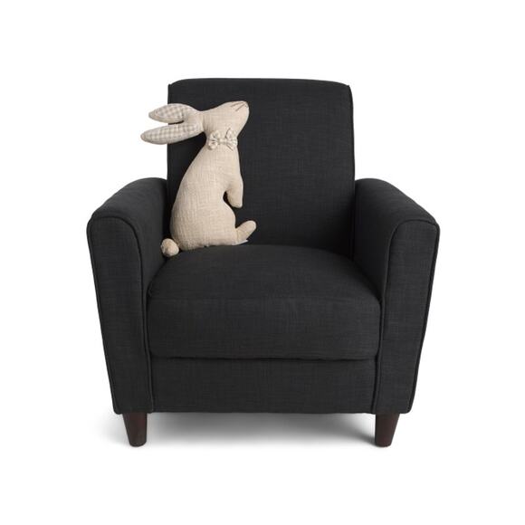 Rachel Ashwell Easter Bunny Rabbit Throw Pillow Beige & White Gingham NEW - Picture 2 of 13